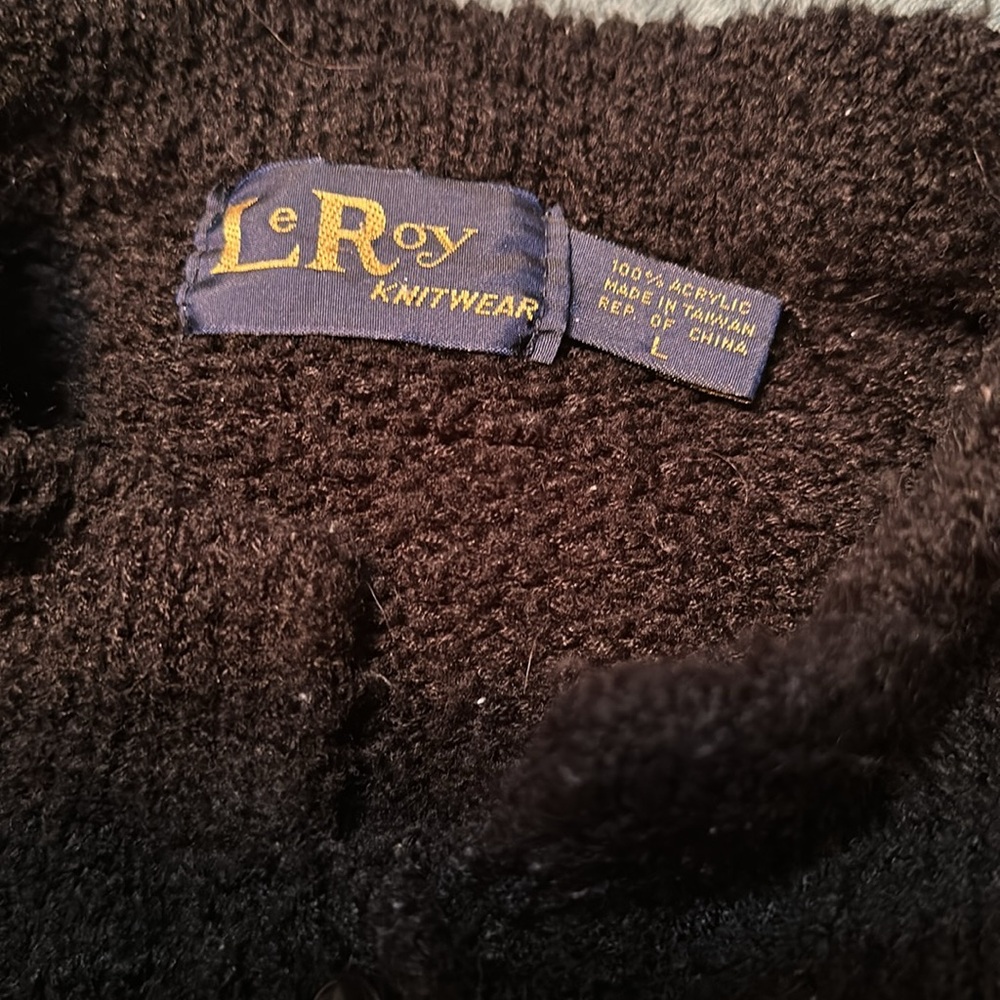 LeRoy knitwear large black cardigan with pockets - Picture 4 of 7